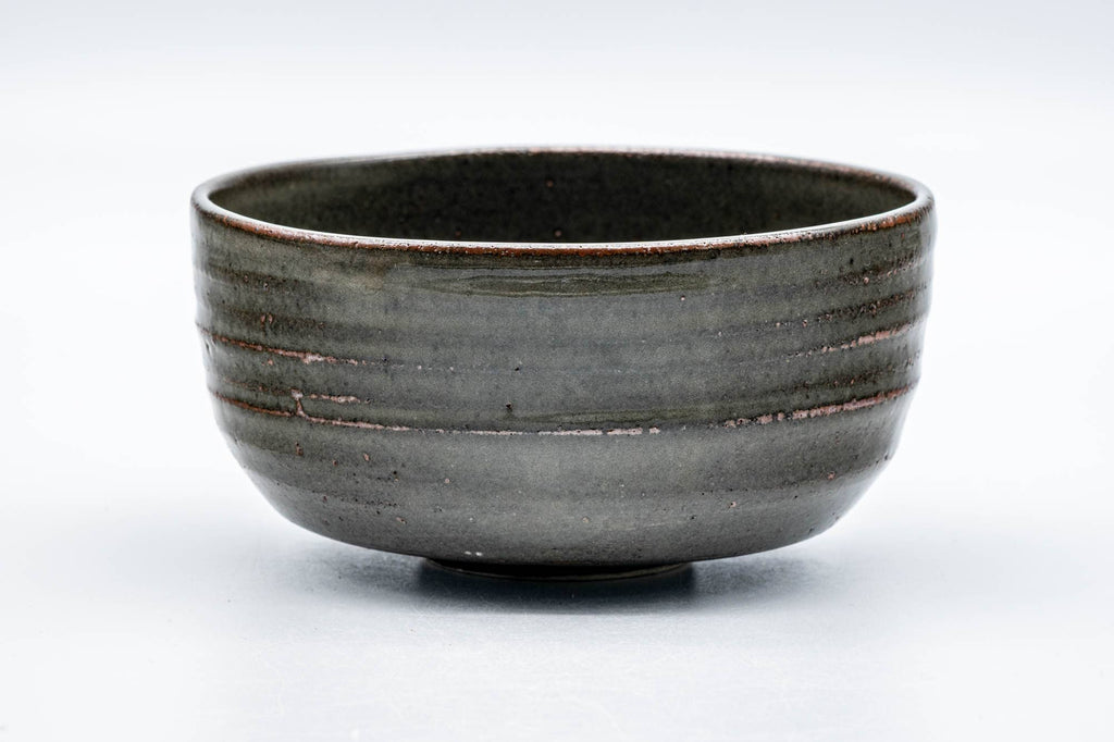 Japanese Matcha Bowl - Dark Green Spiraling Wabi-Sabi Chawan - 300ml