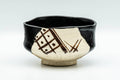 Japanese Matcha Bowl - Black Oribe-yaki Kutsu-gata Wabi-Sabi Chawan - 400ml
