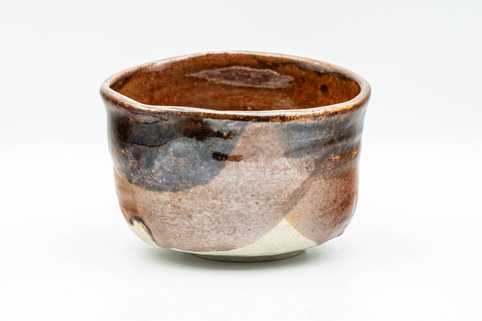 Japanese Matcha Bowl - Black Brown Glazed Undulating Wabi-Sabi Chawan - 250ml