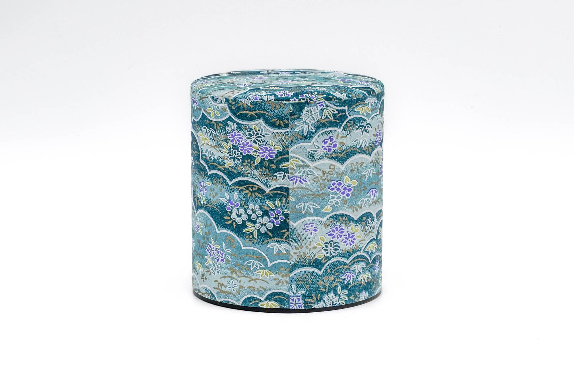 Turquoise Floral Washi Tea Canister - 150g