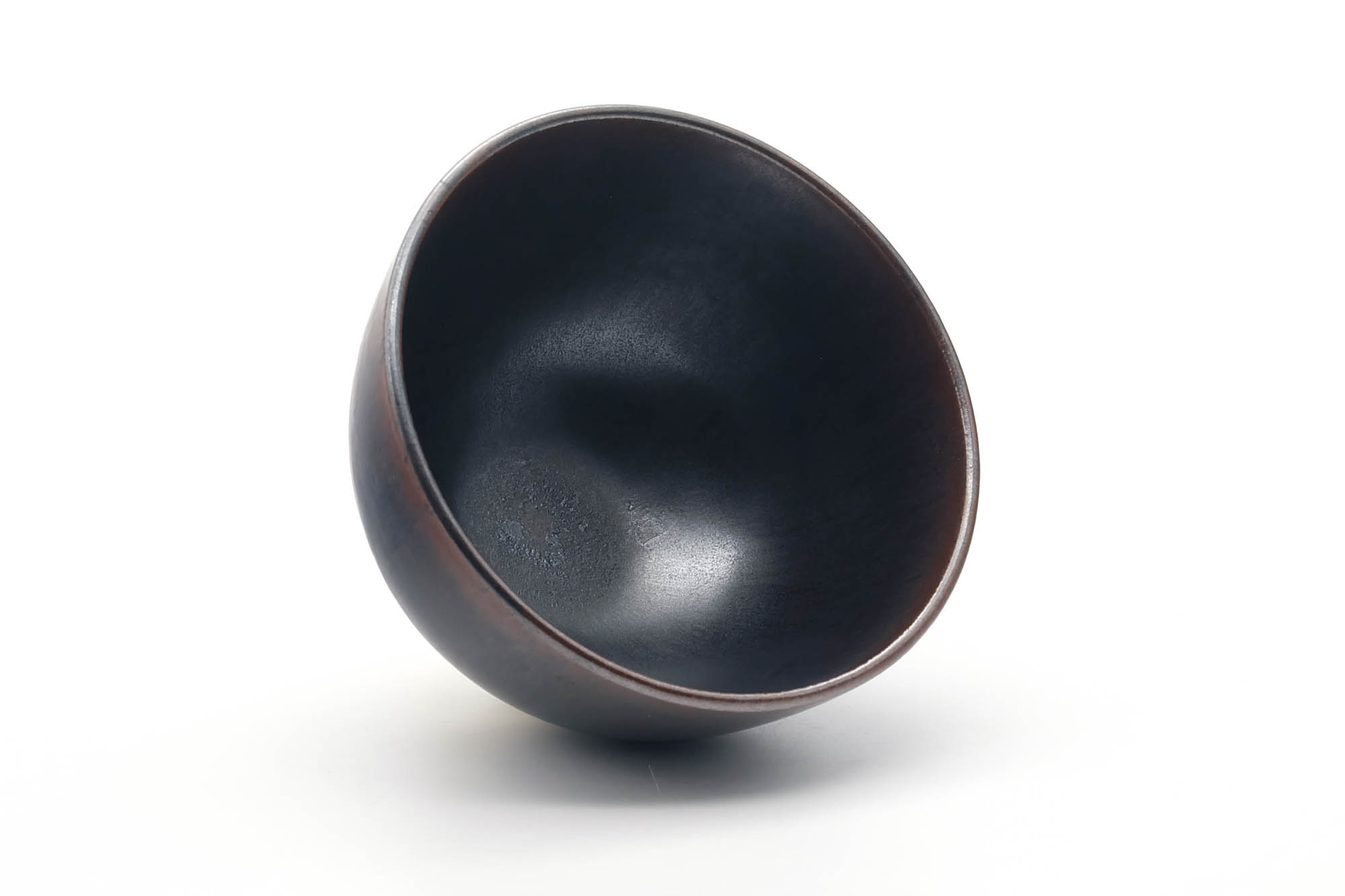 Japanese Matcha Bowl - Brown Glossy Glazed Wan-nari Chawan - 350ml