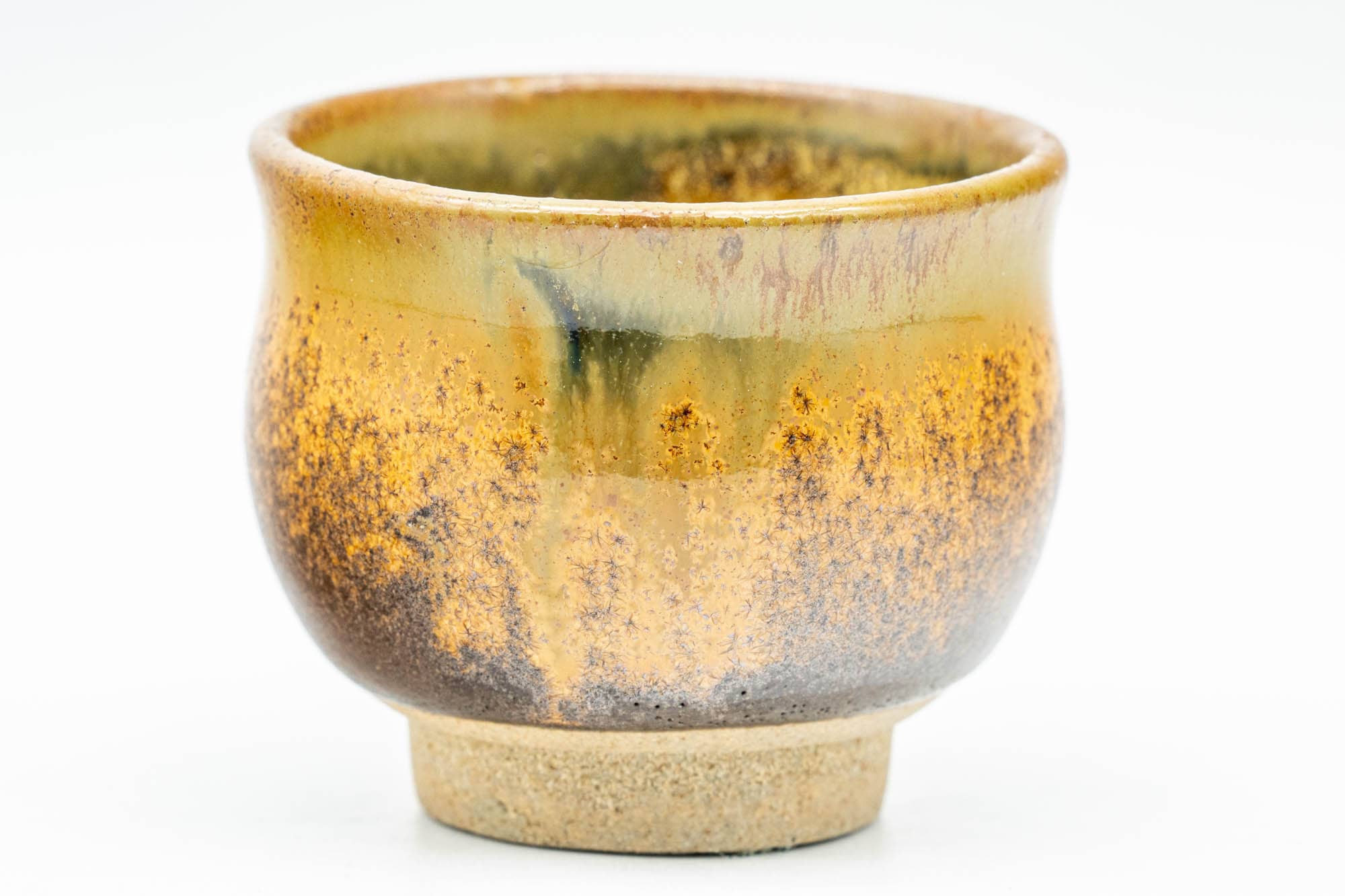 Japanese Teacup - Brown Hare's Fur Drip-Glazed Guinomi - 35ml