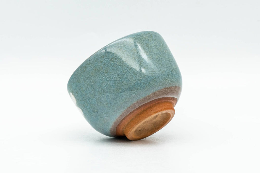 Japanese Teacup - Blue Celadon Glazed Sakura Guinomi - 40ml