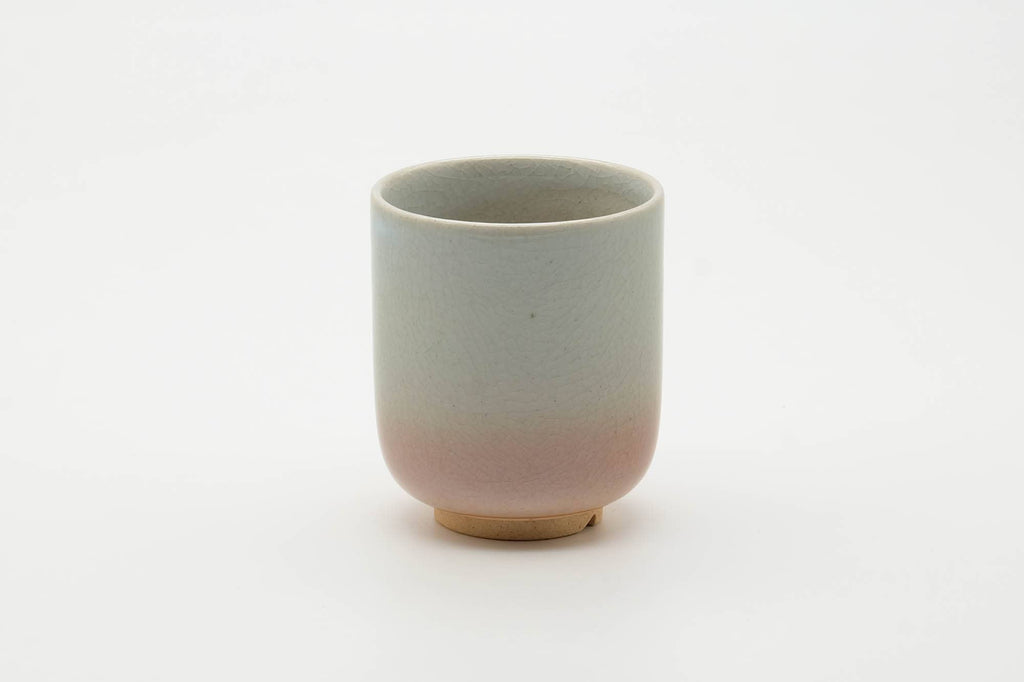 Japanese Teacup - Classic Beige Pink White Drip-Glazed Hagi-yaki Yunomi - 120ml