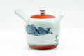 Japanese Kyusu - Red Blue Mountainous Arita-yaki Debeso Teapot - 350ml