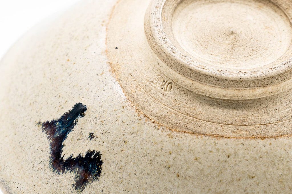 Japanese Matcha Bowl - Beige Squiggle Glazed Mino-yaki Summer Chawan - 100ml