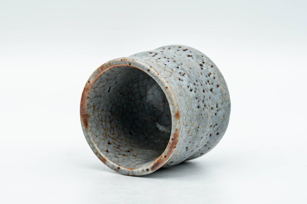 Japanese Teacup - Blue Shino Glazed Ribbed Guinomi - 50ml