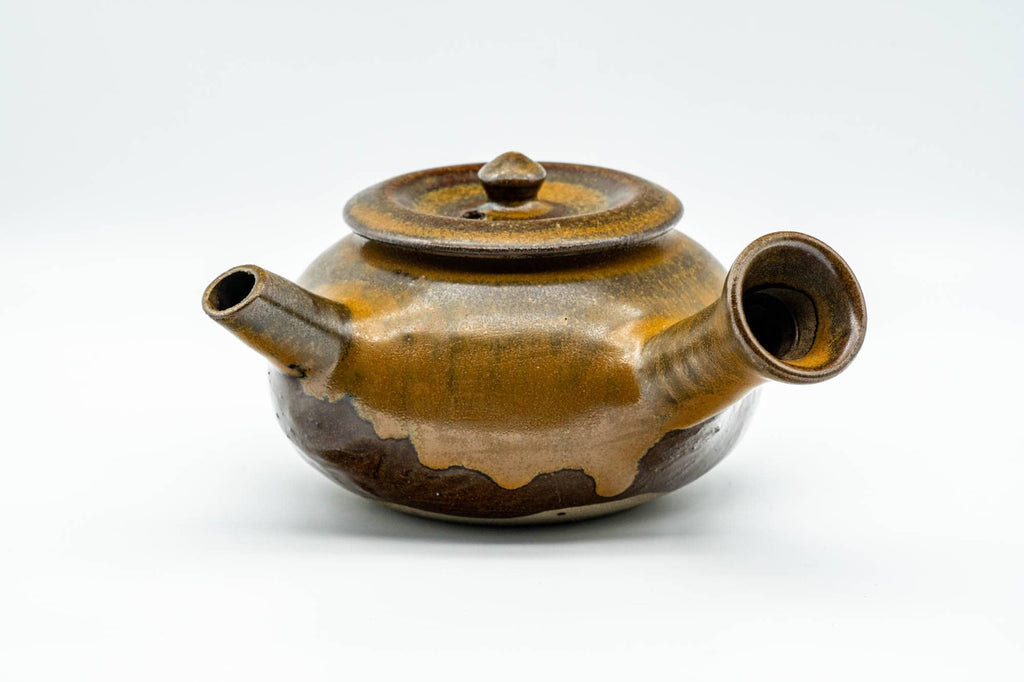 Japanese Kyusu - Golden Brown Drip-Glazed Do-ake Teapot - 350ml