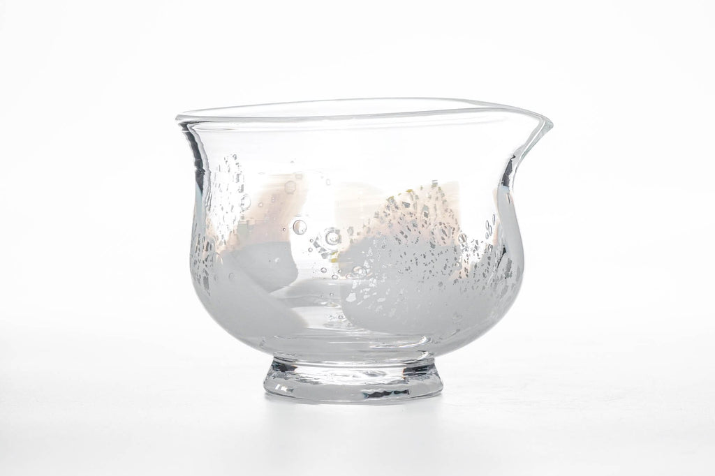 Tomoe 巴 - White Glass Spouted Matcha Bowl - 200ml