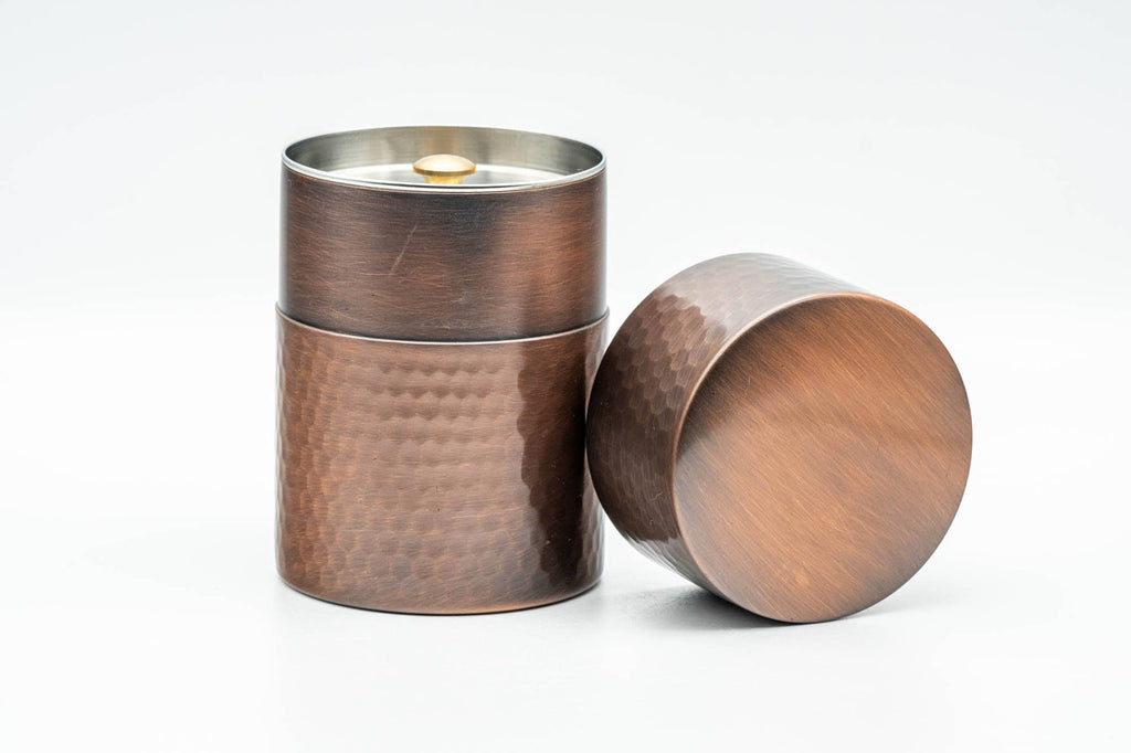Japanese Chazutsu - 瑞正 Copper Hammered Tea Canister - 250ml