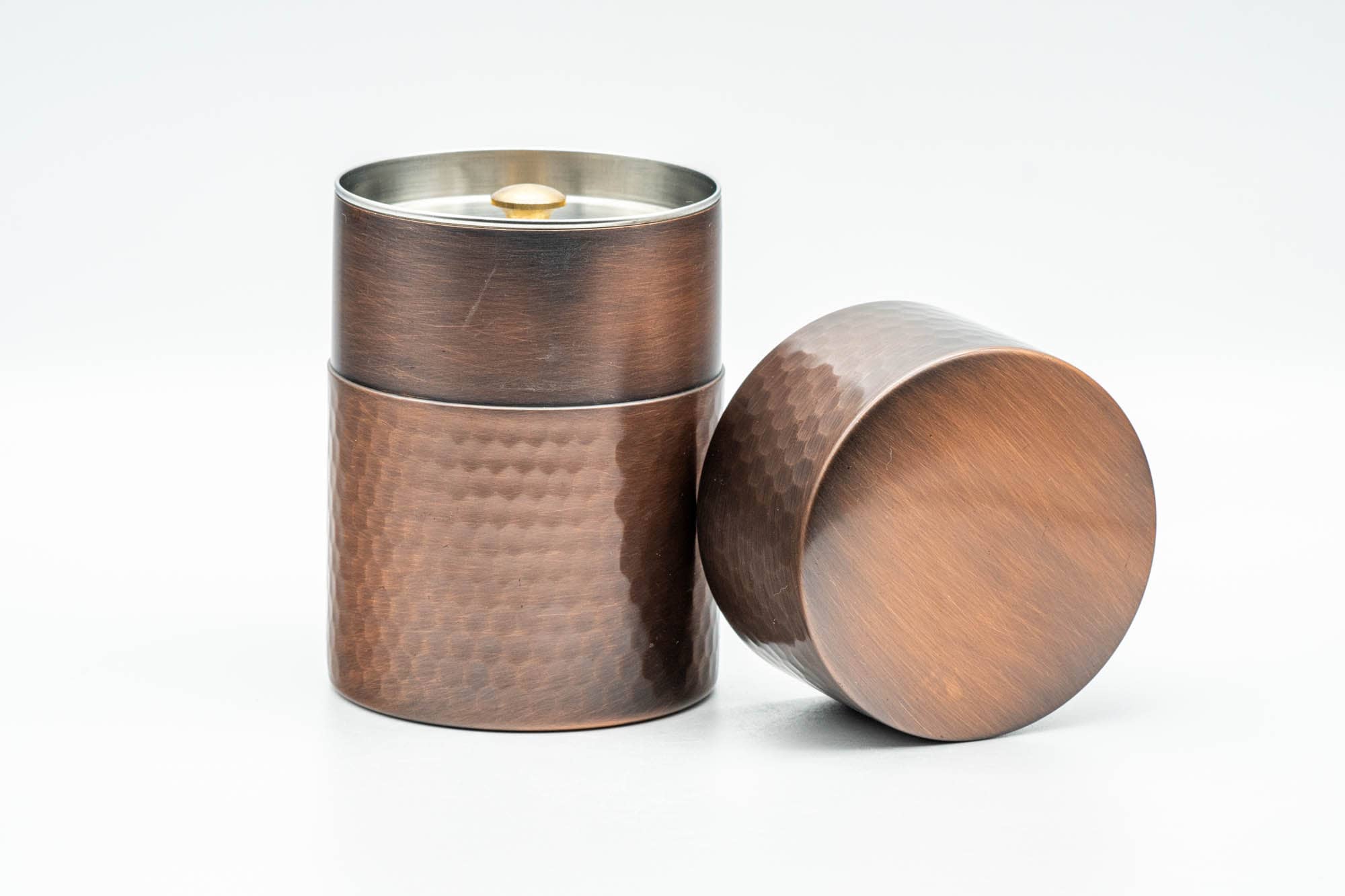 Japanese Chazutsu - 瑞正 Copper Hammered Tea Canister - 250ml