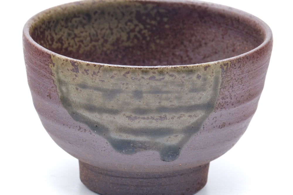 Japanese Teacup - Brown Green Ash Glazed Yunomi - 160ml