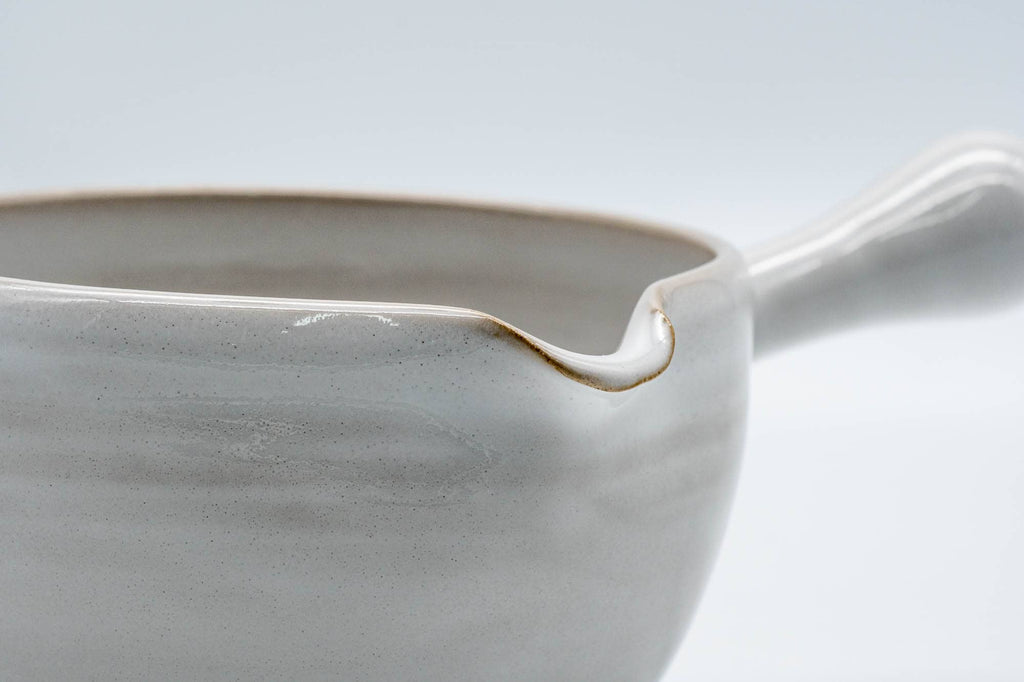Japanese Yuzamashi - White Glazed Tokoname-yaki Spouted Bowl - 300ml