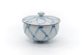 Japanese Teacup - Blue Geometric Arita Lidded Yunomi - 190ml