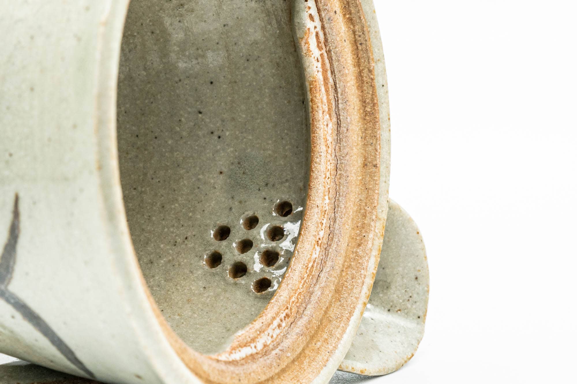 Japanese Kyusu - Long Grass Grey Glazed Karatsu-yaki Do-ake Teapot - 160ml