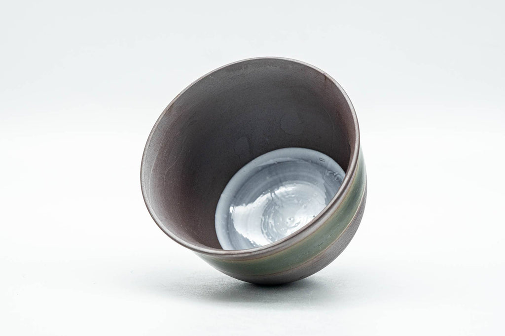 Japanese Teacup - Purple Green Glazed Banko-yaki Yunomi - 70ml