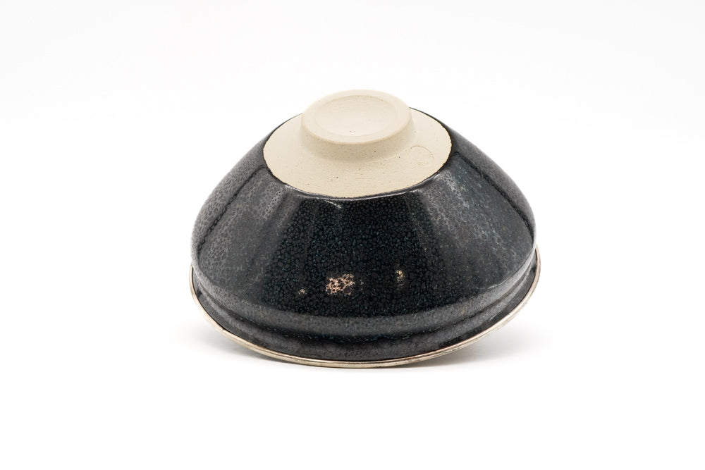 Kyo-yaki Yuteki Tenmoku Chawan with Fukurin