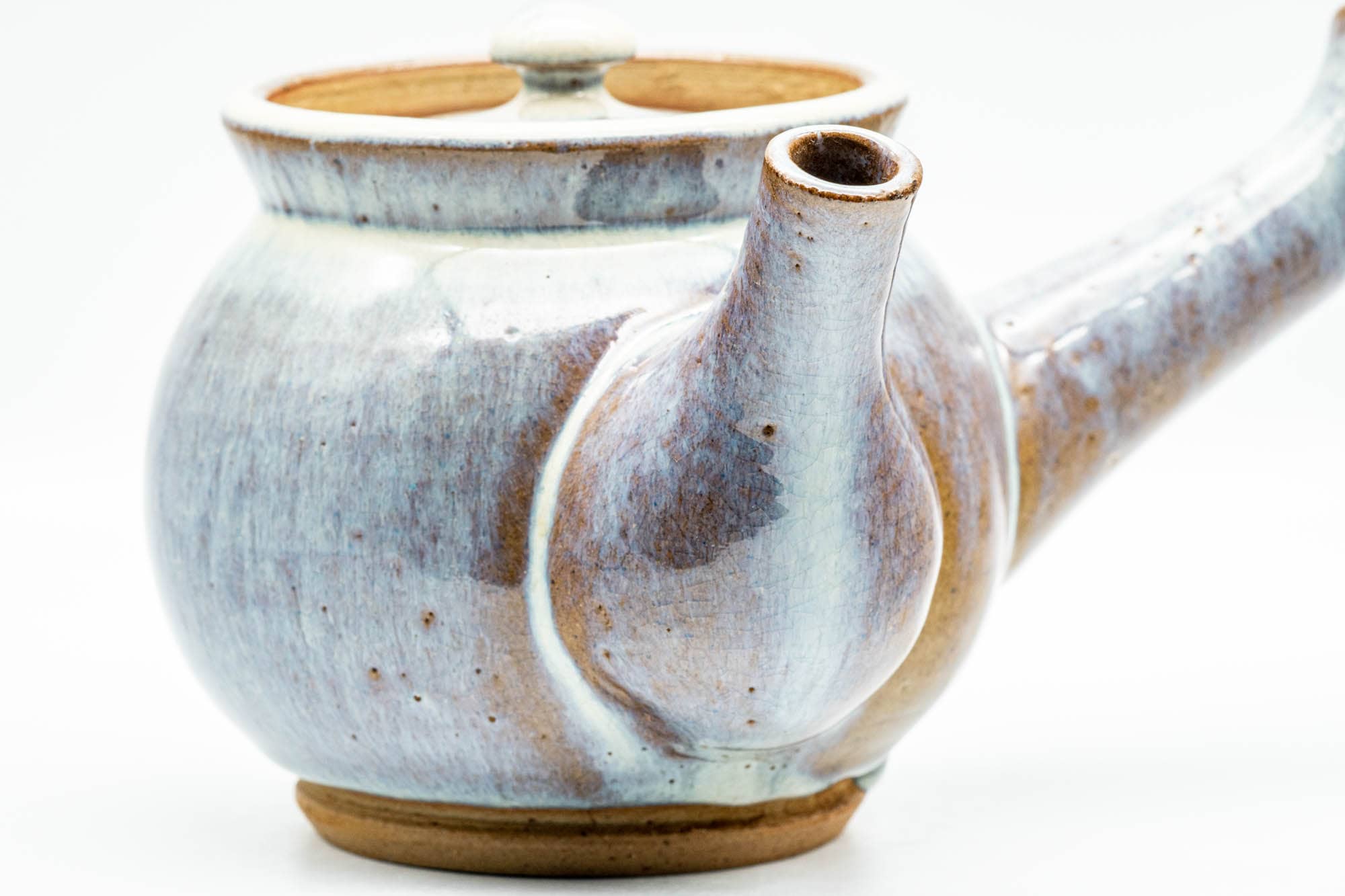 Japanese Kyusu - Large Blue Hare's Fur Glazed Debeso Teapot - 550ml