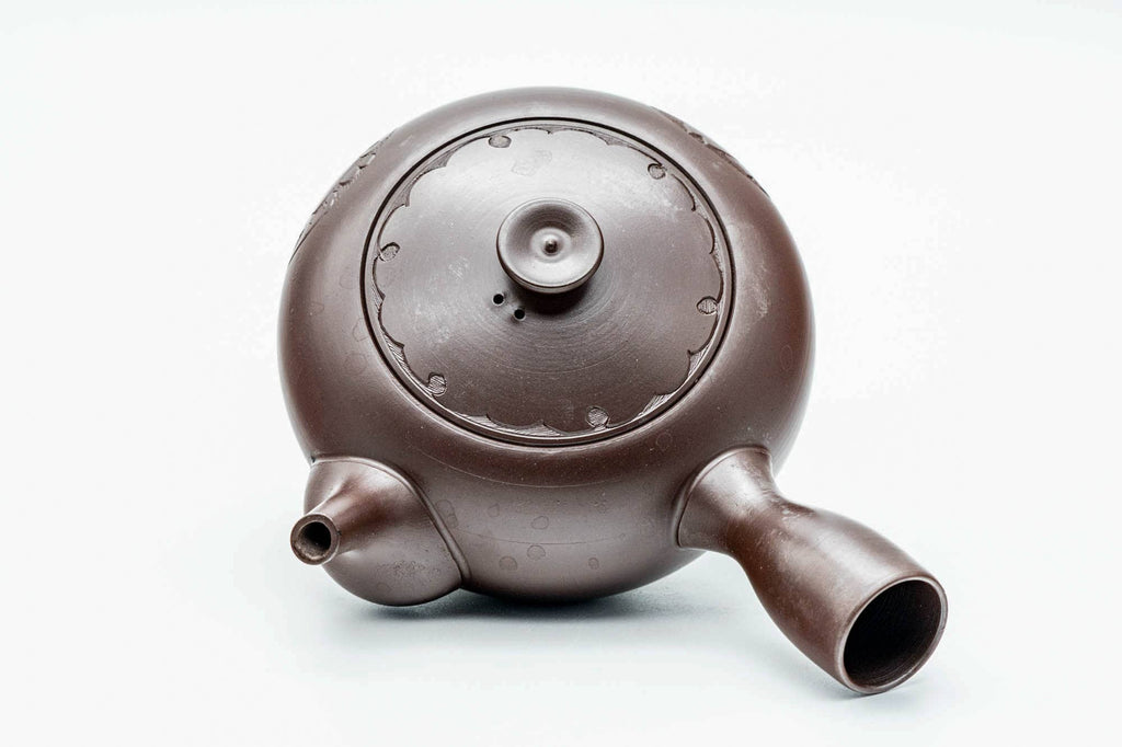 Japanese Kyusu - Engraved Floral Bunny Rabbit Banko-yaki Debeso Teapot - 240ml