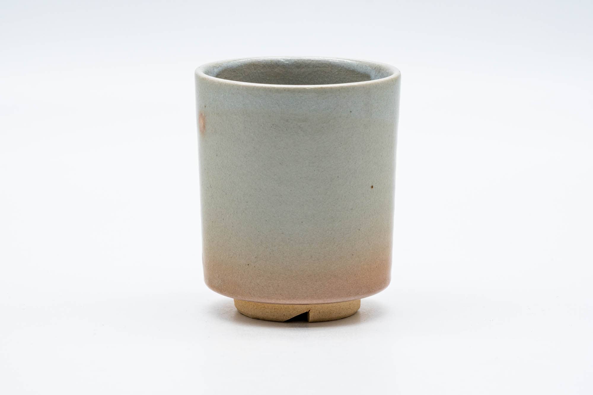 Japanese Teacup - 天鵬山 Tsubaki Kiln - Beige White Drip-Glazed Hagi-yaki Yunomi - 200ml