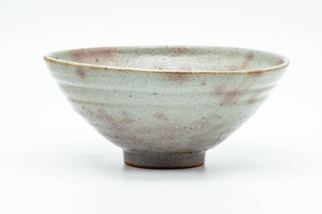 Japanese Matcha Bowl - Grey Gohonte Glazed Hira-gata Chawan with Wooden Box - 350ml
