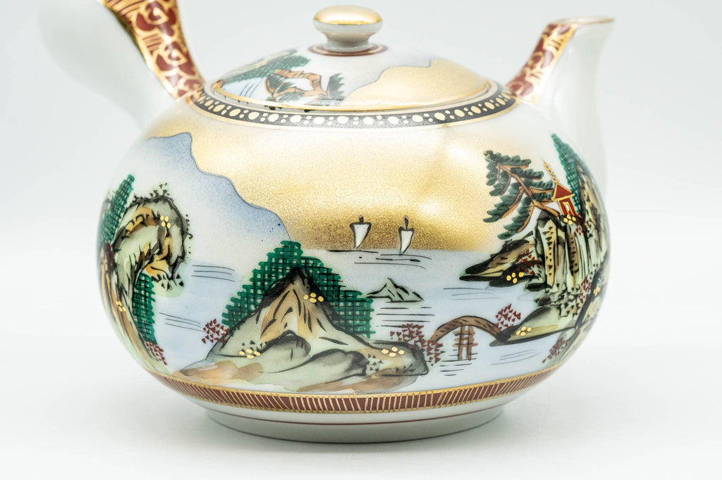 Japanese Kyusu - Golden Mountainous Village Kutani-yaki Debeso Teapot - 450ml