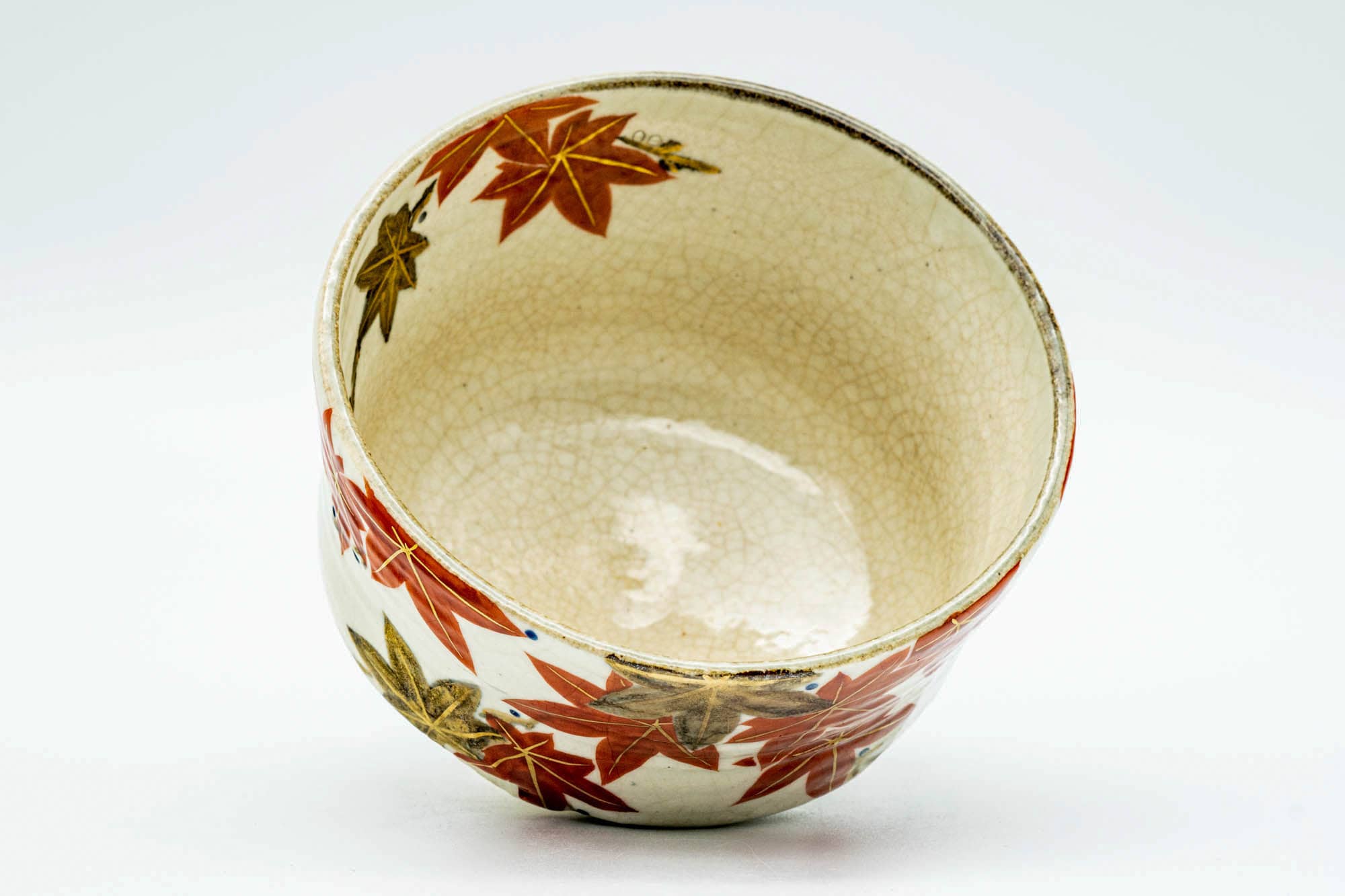 Japanese Matcha Bowl - 香泉 Kousen - Red Gold Momiji Kyo-yaki Chawan - 300ml