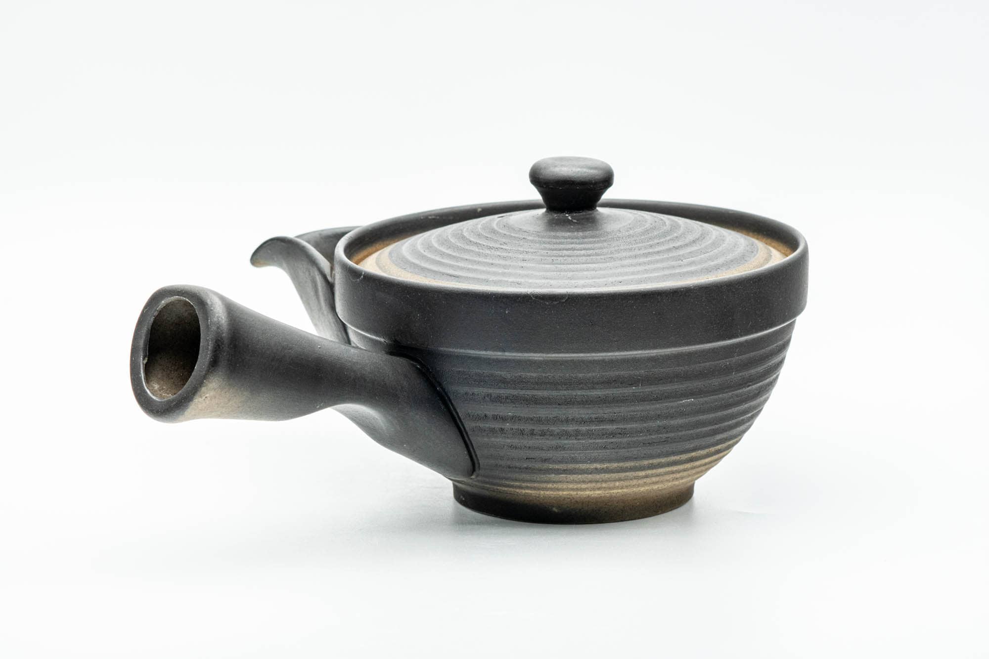 Japanese Kyusu - Black Matte Glazed Sasame Ceramic Filter Teapot - 400ml