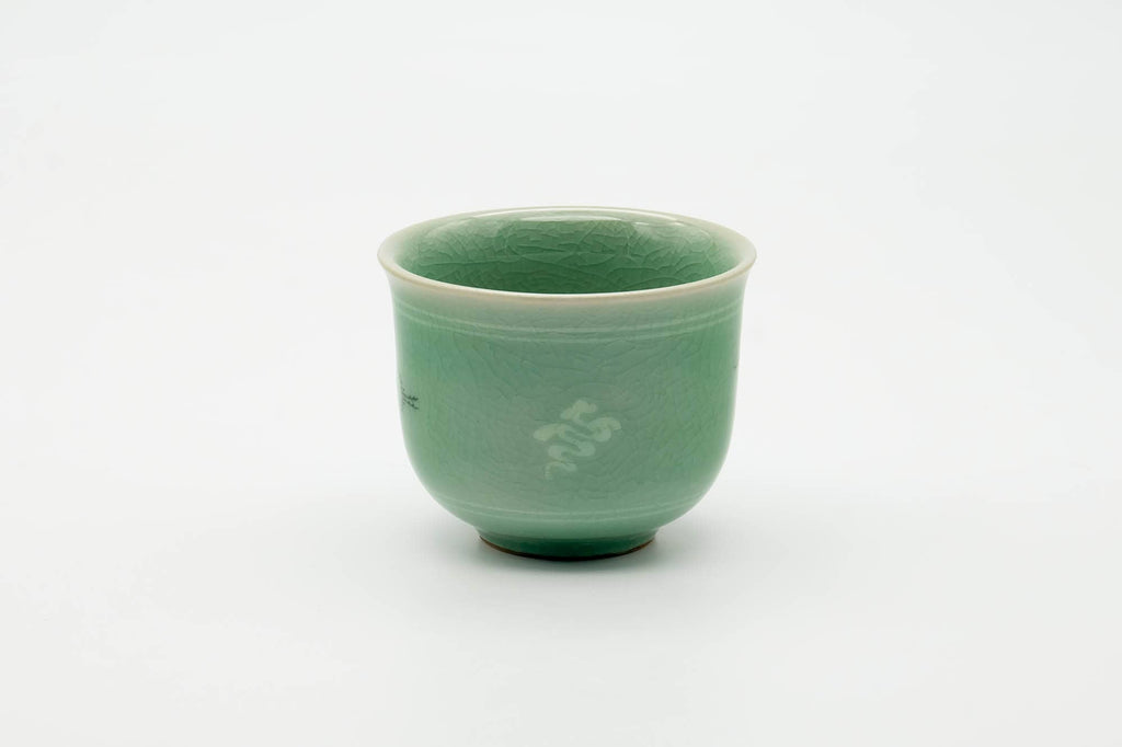 Japanese Teacup - Egret Green Celadon Yunomi - 130ml