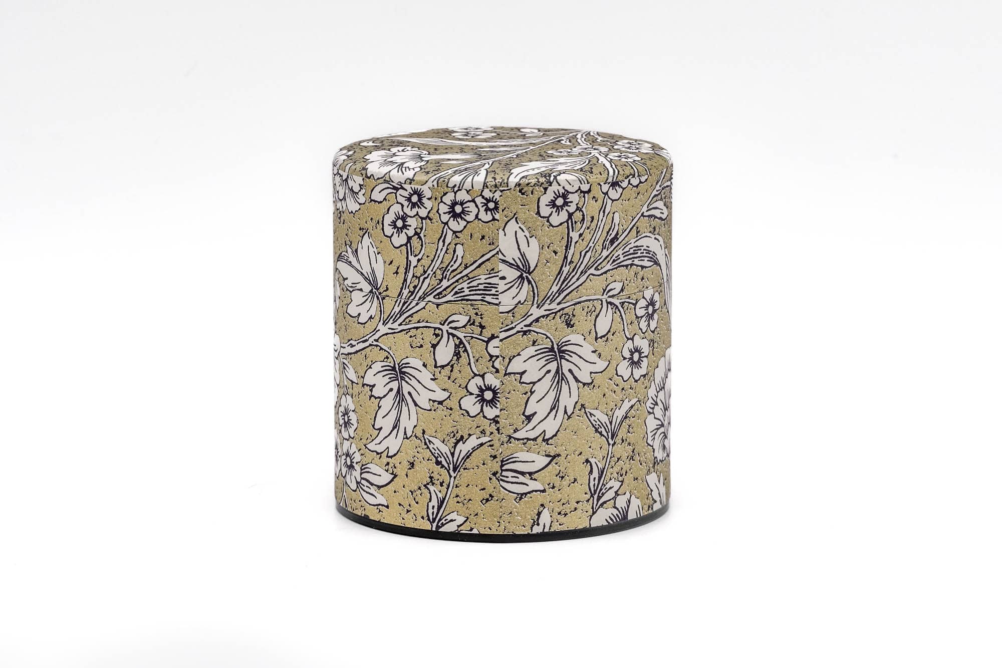 Gold White Floral Florentine Paper Tea Canister - 100g