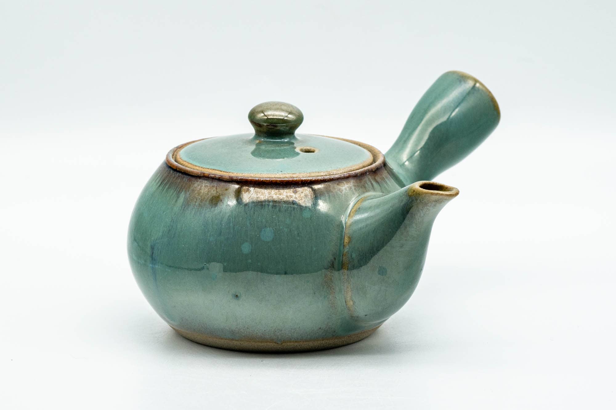 Japanese Kyusu - Green Teal Ceramic Debeso Teapot - 200ml