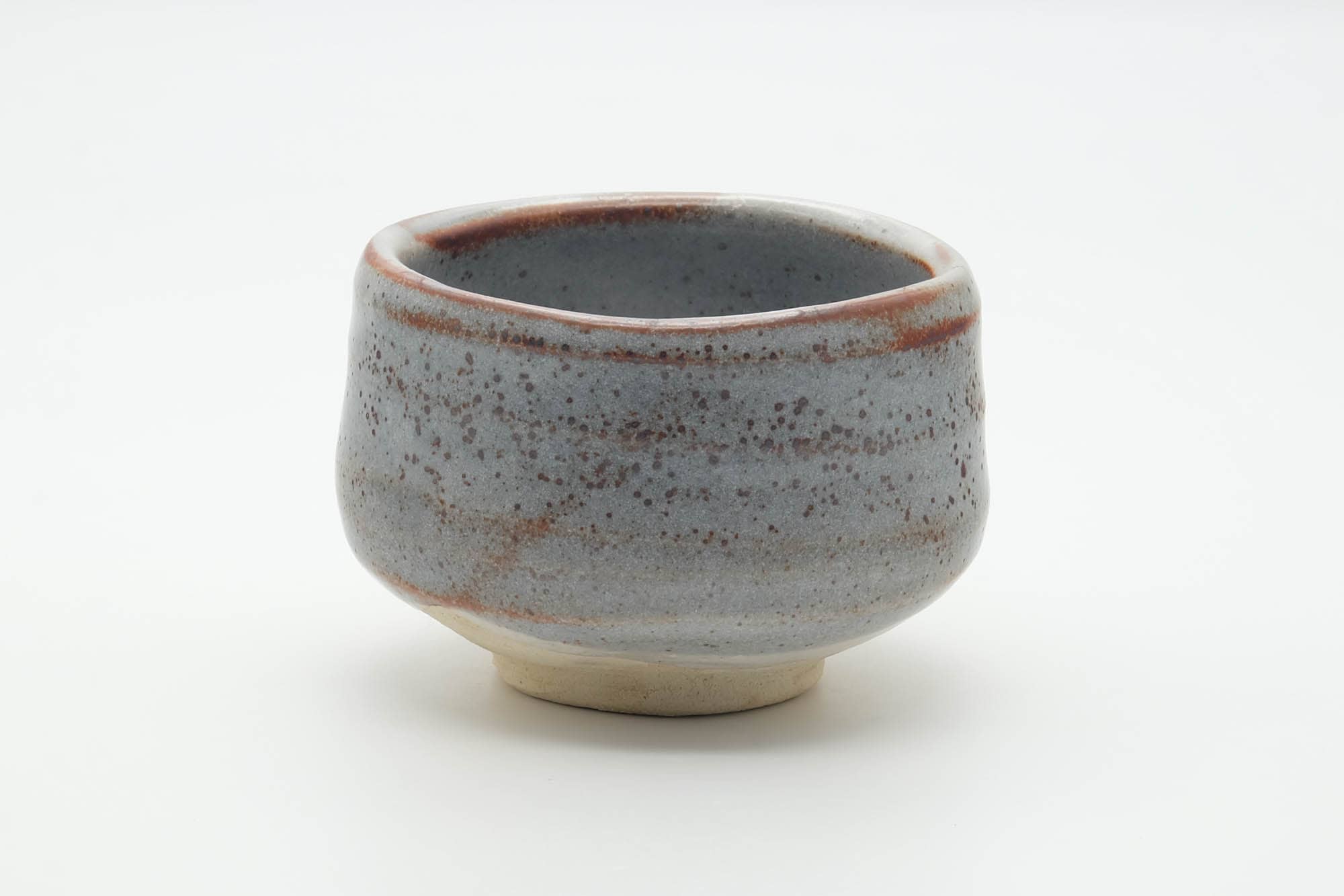 Japanese Matcha Bowl - Blue White Shino Glazed Mino-yaki Chawan - 400ml
