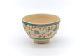 Japanese Matcha Bowl - Beige Green Vines Kyo Chawan - 450ml
