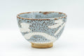 Japanese Matcha Bowl - Blue White Shino Glazed Sugi-nari Chawan - 350ml