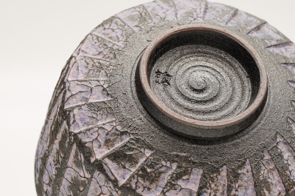 Faceted Purple Kiyomizu-yaki Chawan