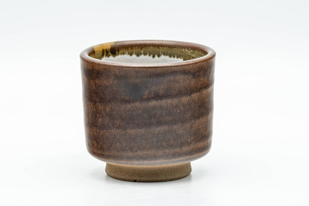 Japanese Teacup - Brown Drip- and White Inner-Glazed Yunomi - 100ml