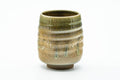 Japanese Teacup - Beige Green Drip-Glazed Spiraling Yunomi - 250ml
