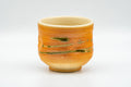 Japanese Teacup - Orange Green Streaking Glazed Yunomi - 120ml