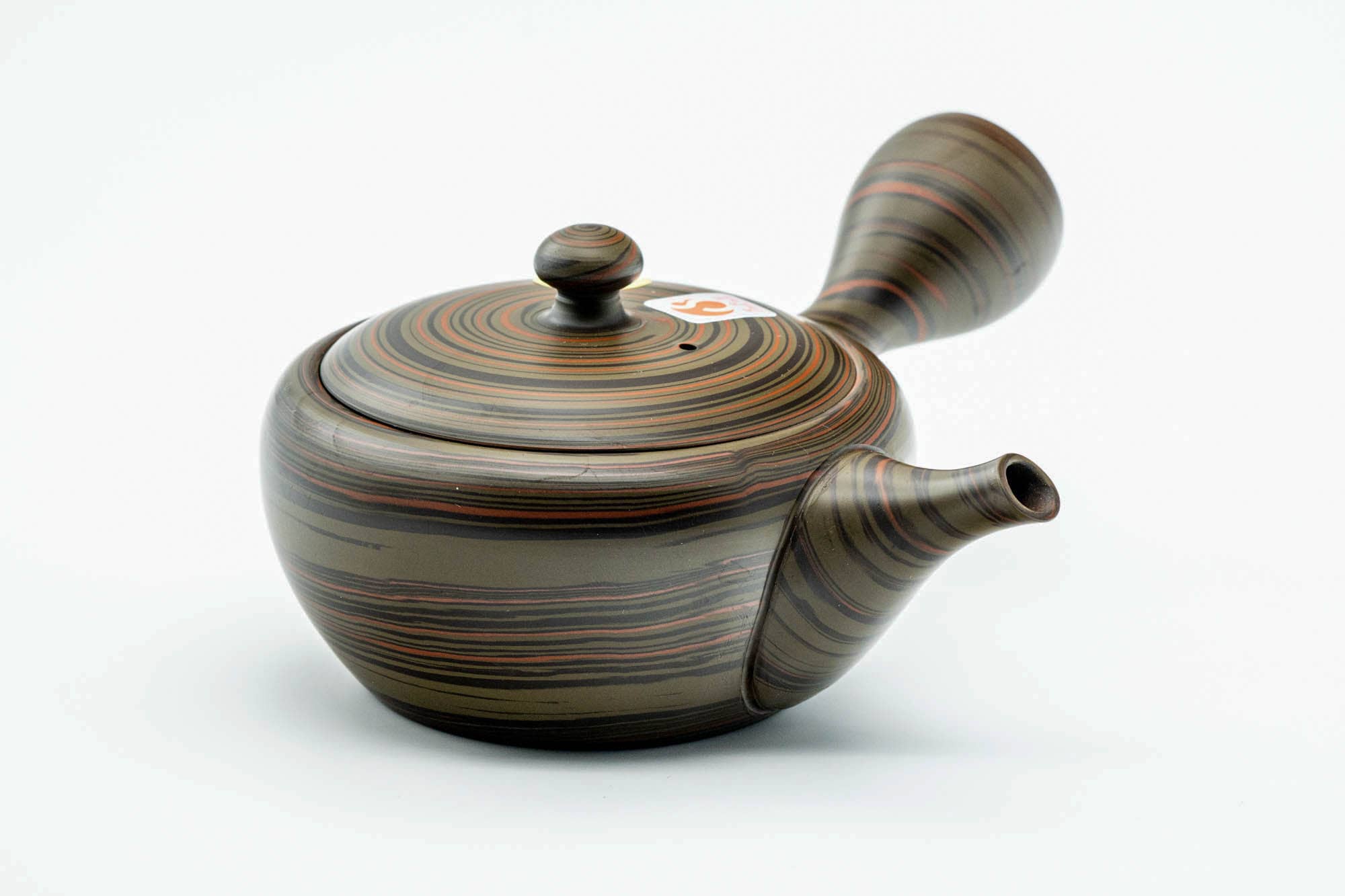 Japanese Kyusu - Dark Green Nerikomi Tokoname-yaki Mesh Teapot - 225ml
