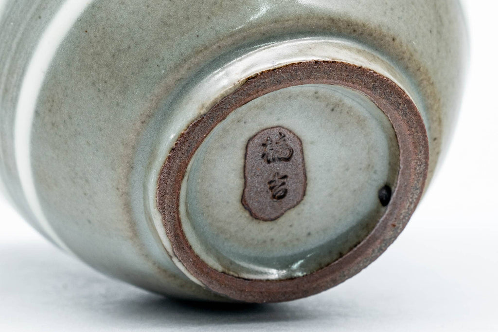 Japanese Teacup - Spiraling Grey White Glazed Yunomi - 130ml