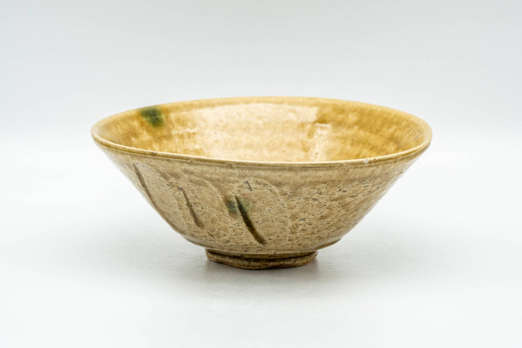 Japanese Matcha Bowl - Yellow Irabo Hira-gata Summer Chawan - 150ml