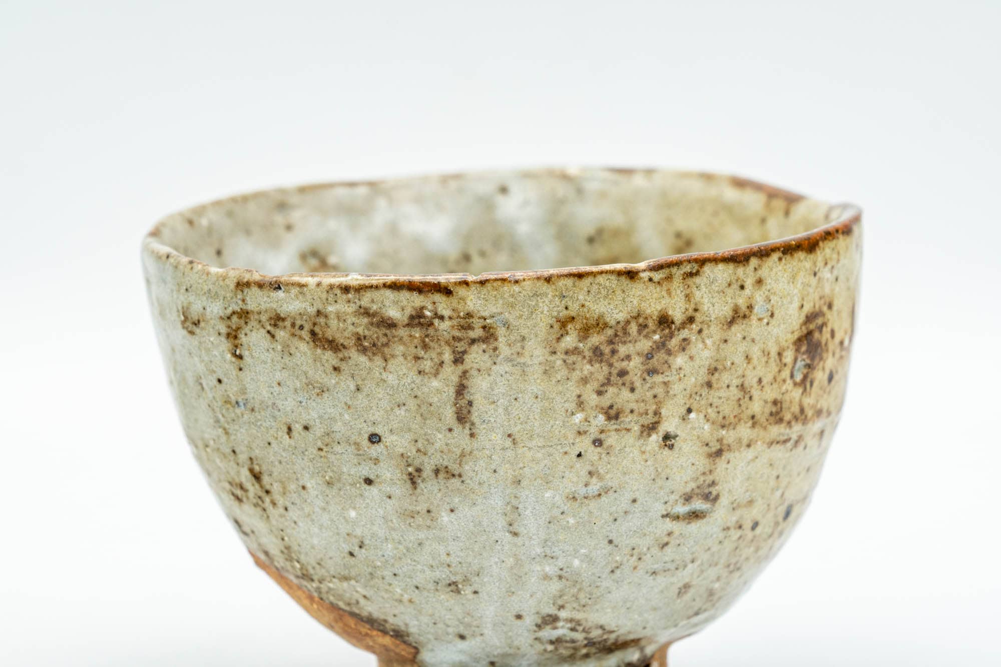 Japanese Teacup - Beige Textured Glazed Wabi Sabi Yunomi - 90ml