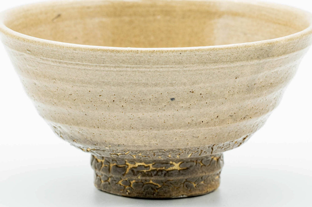 Japanese Matcha Bowl - Beige Kairagi Textured Ao-ido Chawan - 300ml