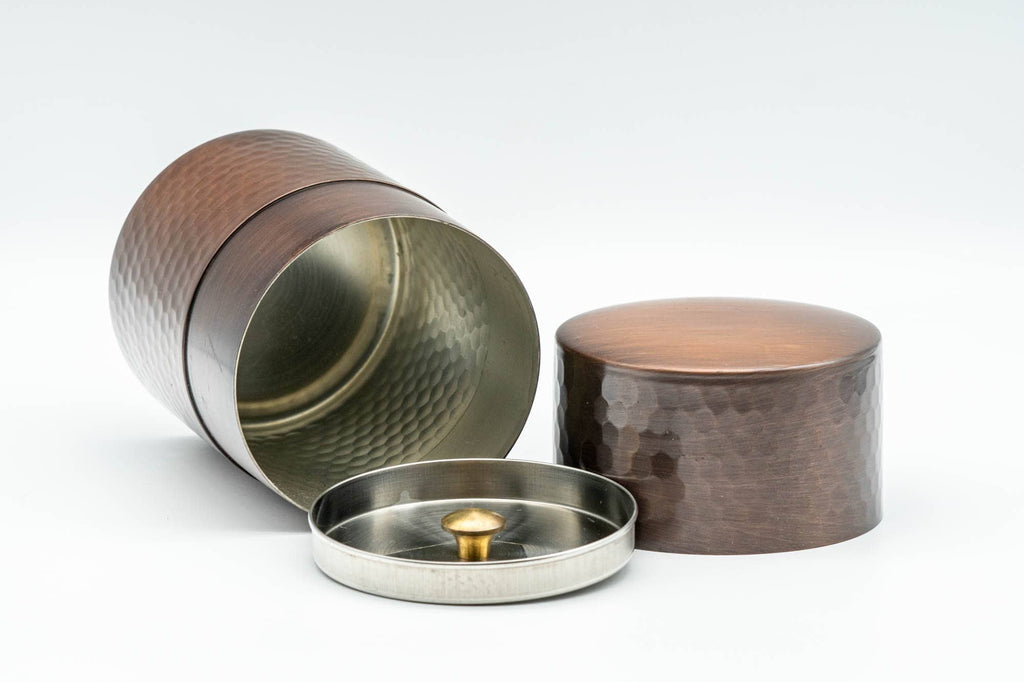 Japanese Chazutsu - 瑞正 Copper Hammered Tea Canister - 250ml