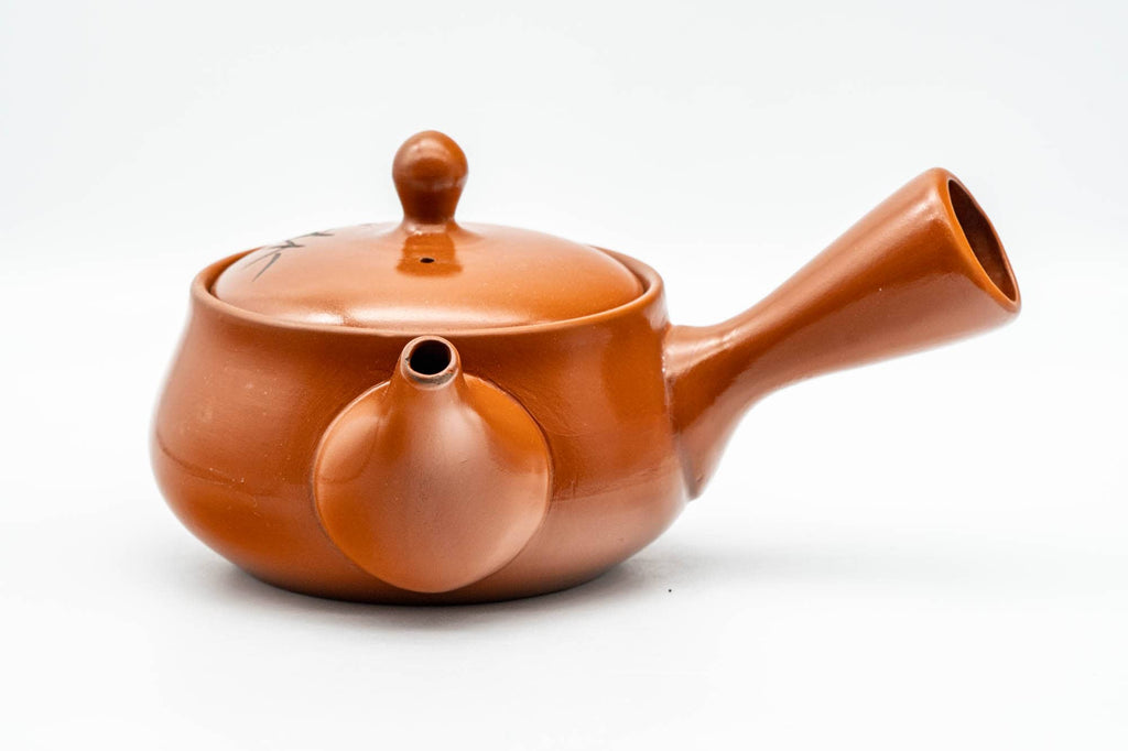 Japanese Kyusu - Bamboo Engraved Tokoname-yaki Mesh Teapot - 350ml
