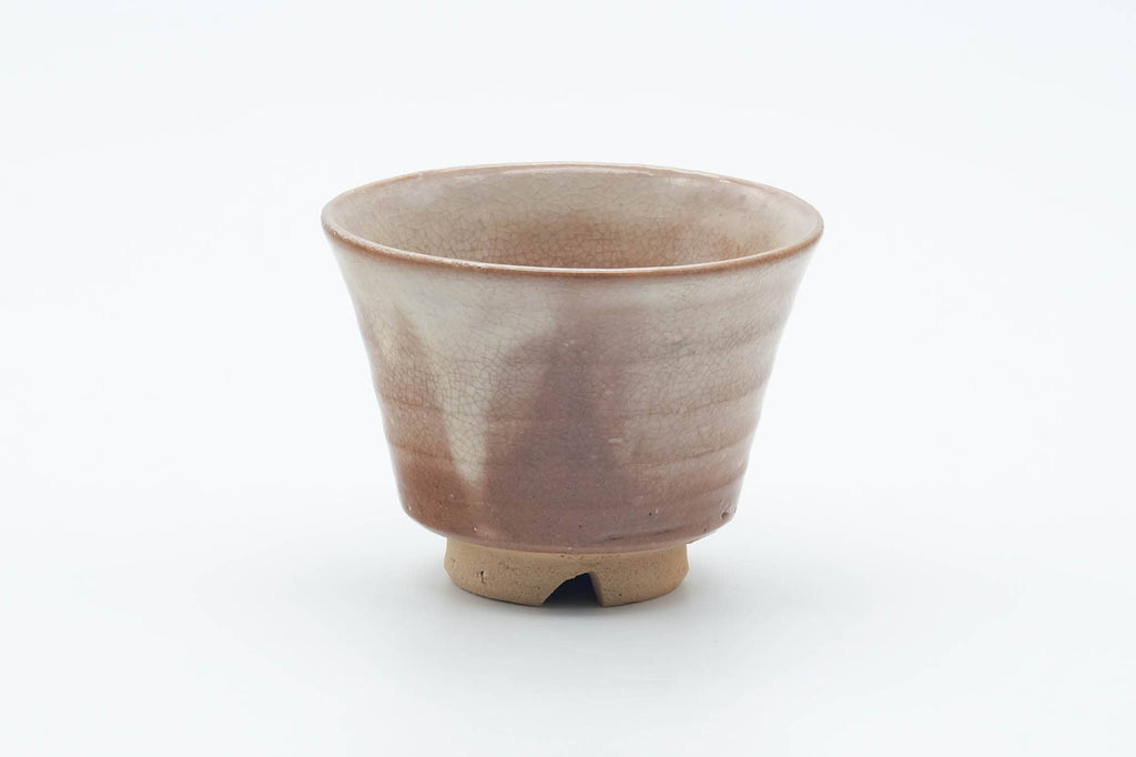Japanese Teacup - Beige Magenta Drip-Glazed Hagi-yaki Yunomi - 80ml