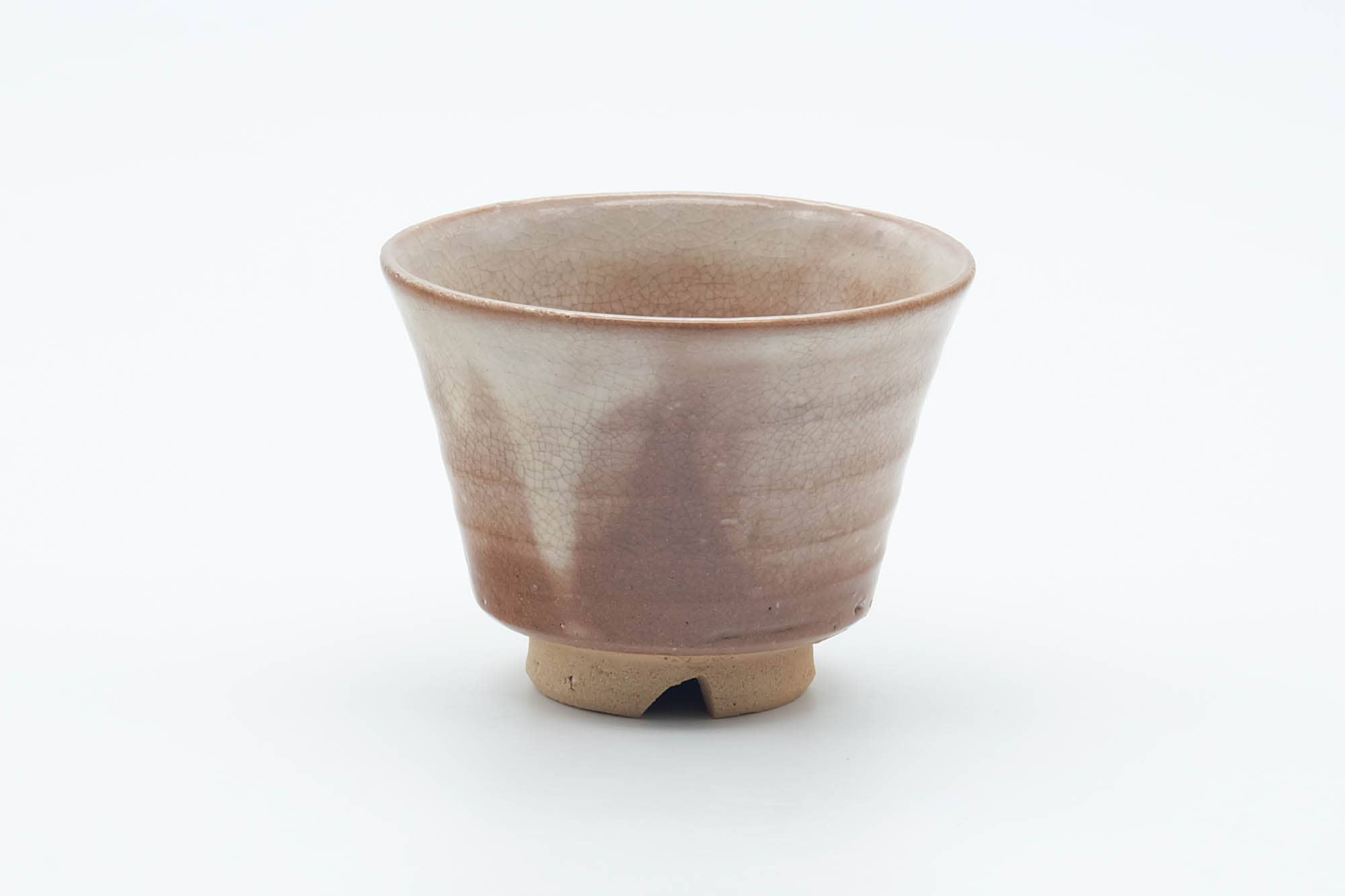 Japanese Teacup - Beige Magenta Drip-Glazed Hagi-yaki Yunomi - 80ml