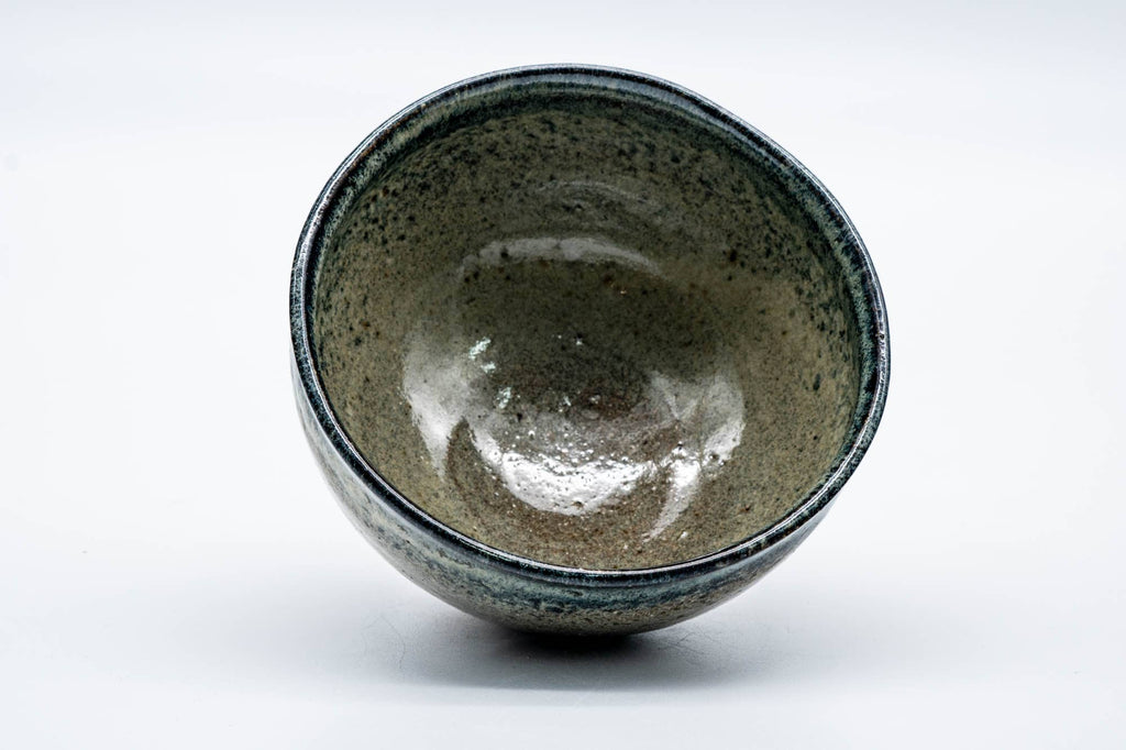 Japanese Matcha Bowl - Beige Blue Hare's Fur Glazed Wan-nari Chawan - 250ml