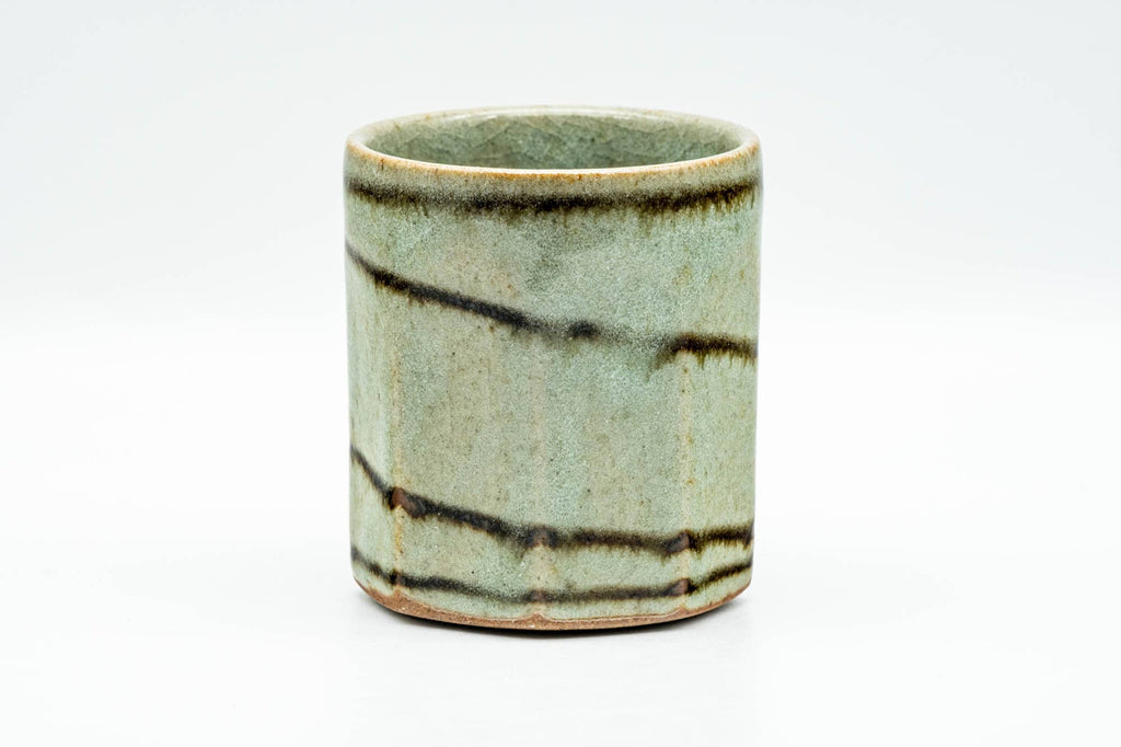 Japanese Teacup - Octagonal Sage Swirls Yunomi - 135ml