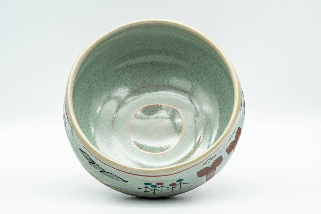 Japanese Matcha Bowl - 赤膚山 Akiyama Kiln - Sage Glazed Akahada-yaki Chawan - 350ml